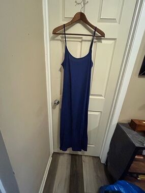 Chic Me Blue Slip maxi Dress with Spaghetti Straps -  XL